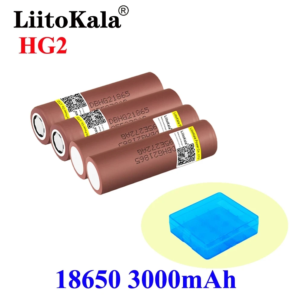 Аккумуляторы LiitoKala для электронных сигарет HG2 18650 3000 мАч 30 А|rechargeable battery|liitokala