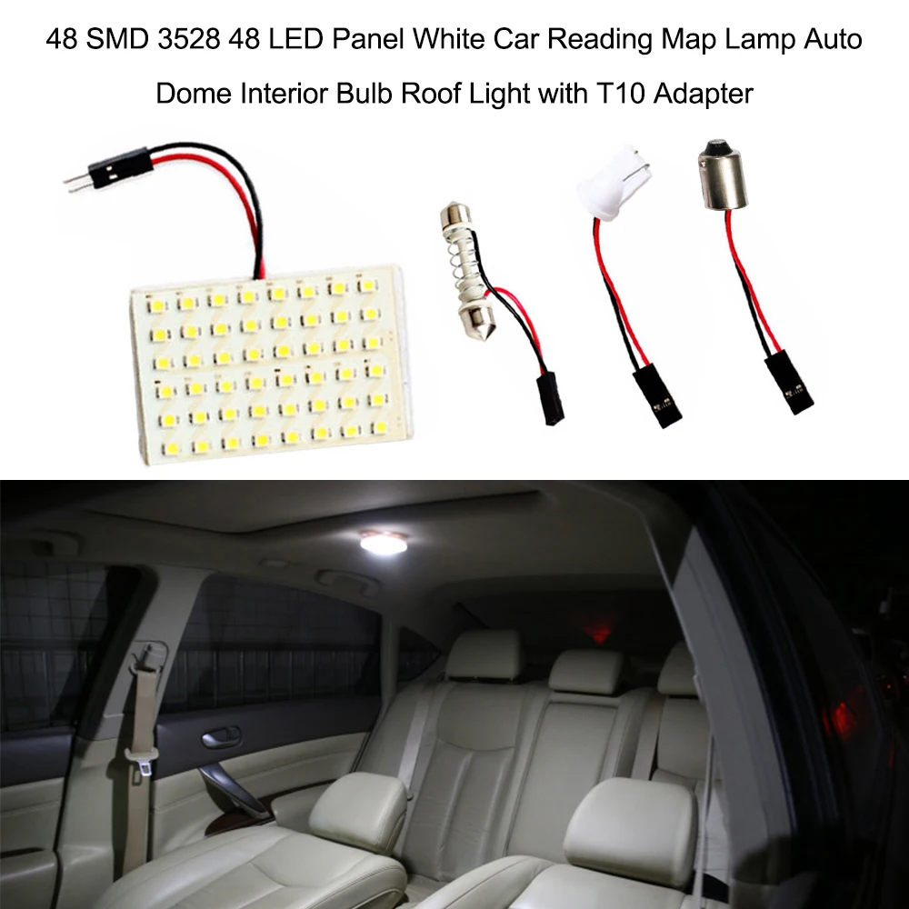 48 SMD 3528 Светодиодный Панель белый автомобиль для чтения карты лампа авто Интерьер