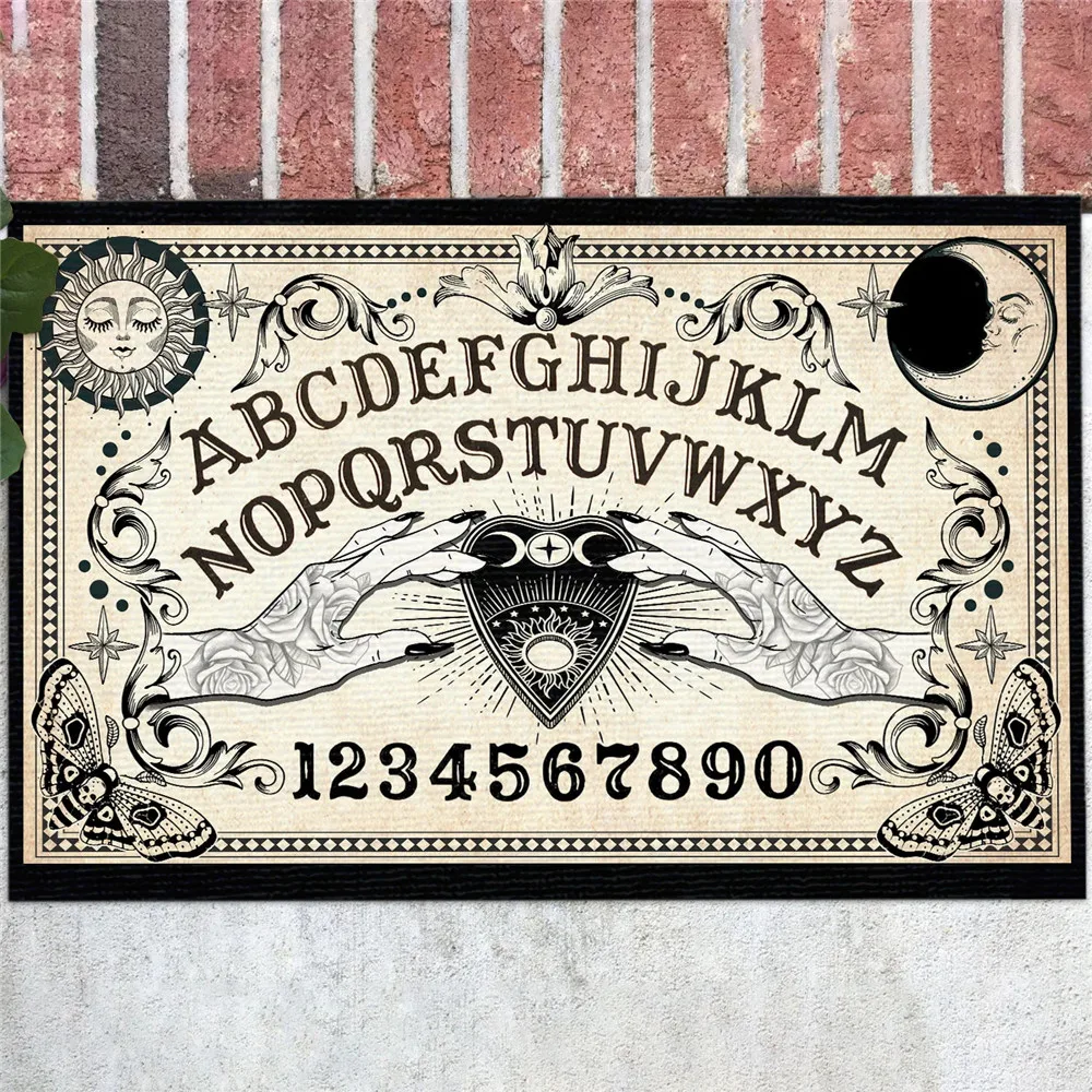 

CLOOCL Witches Devil Hippie Psychic Outdoor Door Mat 3D Graphic Ouija Board Sun And Moon Indoor Doormat Flannel Floor Mats