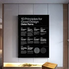 Плакат 10 принципов для хорошего дизайна, диэтер рами, Braun, типографика, цитата, современное искусство, Настенная картина на холсте, принты