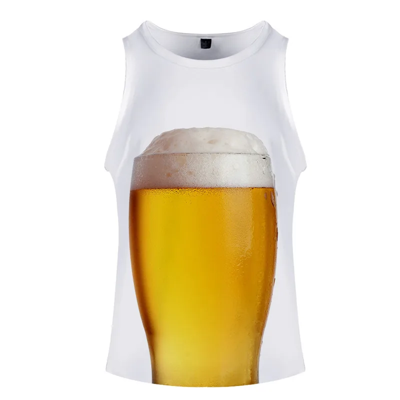 Bubbling beer мужская майка с 3D Цифровым принтом сексуальная летняя одежда для фитнеса