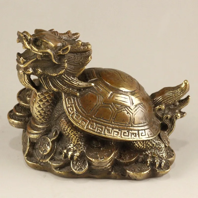 Чистая латунь Дракон орнамент черепаха Медь сплетен деньги Черепашки ниндзя