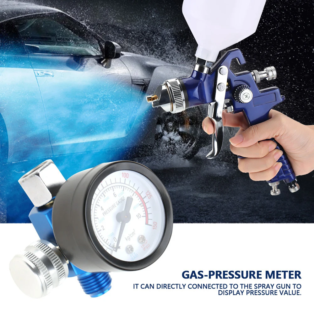 

1/4 Inch Air Pressure Regulator Pressure Gauge Pneumatic Tool Accessory G1/4 Inch Thread Port 0-10BAR 0-150PSI Tools
