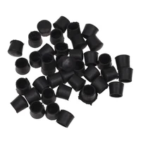 new 40 pcs black rubber chair table feet pipe tube tubing end caps 14mm