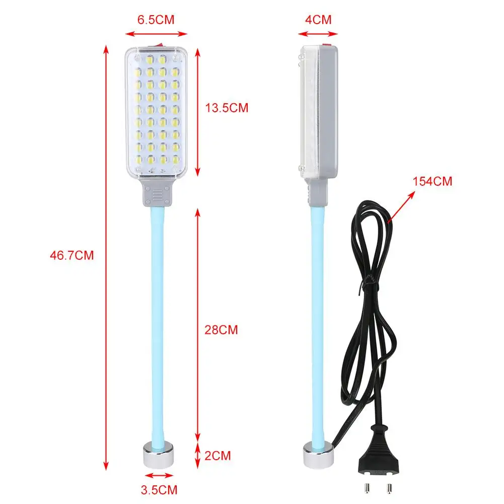 

USB Charging Working Light Multi-purpose 34 LED Portable Duckbill Clip/Magnet Emergency Inspection Lamp EU Plug Lighting