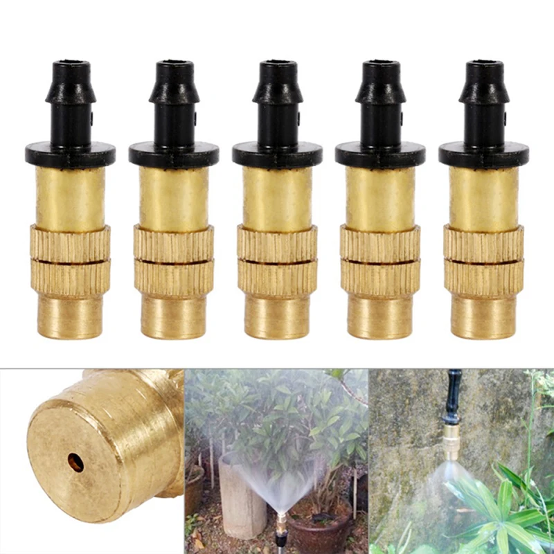 

Adjustable Micro Drip Irrigation Misting Brass Nozzle Garden Spray Cooling Parts