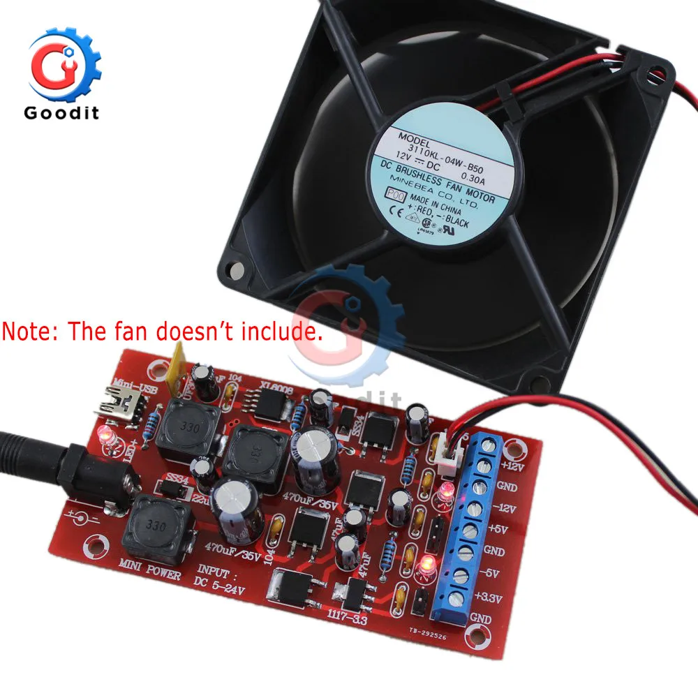 Мини USB Двойной источник питания от 5 24 В до ± 12 в 3 ускорительный одноповоротный