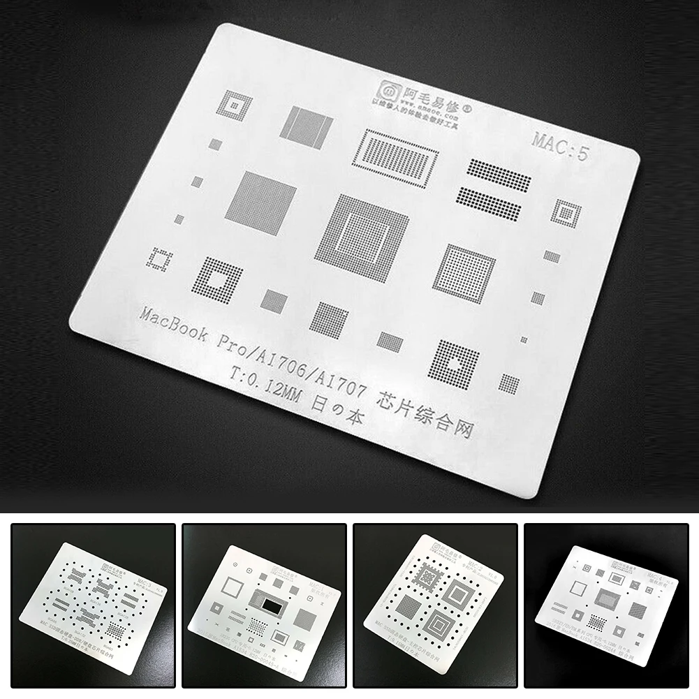 

BGA Stencil For MacBook A1534 A1706 BGA Stencil IC CPU Reballing Planting Tin BGA Mold (optional) 2020 New Arrival