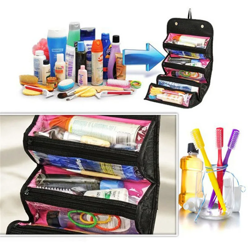 Женская сумка для макияжа туалетных принадлежностей косметичка чехол переноски