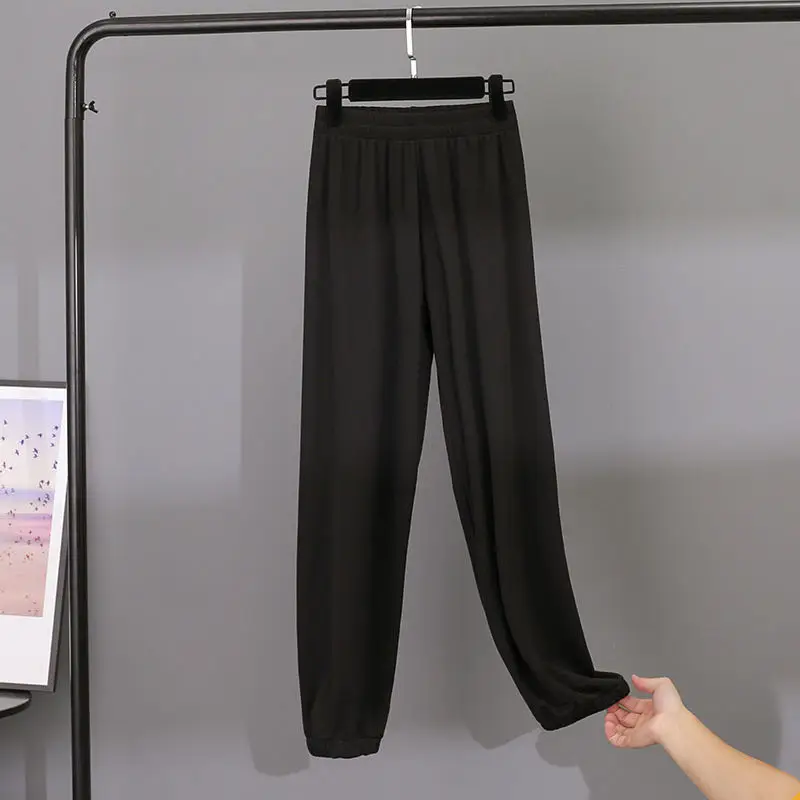 Модные женские логгинсы брюки-карго из ледяного шелка брюки с высокой эластичной