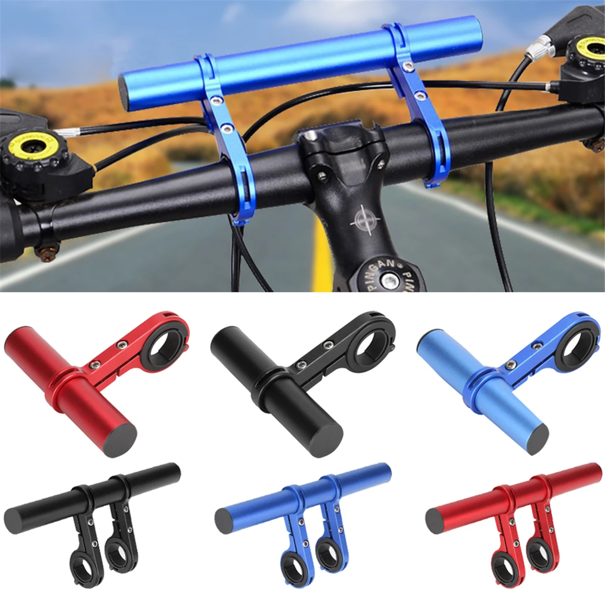

20CM Carbon Tube Bicycle Handlebar Extender Mount Headlight Bracket Lamp Flashlight Holder Accessorie Mountain MTB Bike Cycling