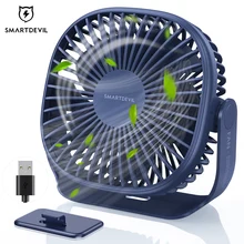 SMARTDEVIL Portable DC 5V Small Desk USB Cooler Cooling Fan 3 Speed USB Mini Fans Operation Super Mute Silent for PC Power Bank