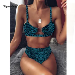 Vigoshely сексуальный леопардовый купальник, женское бикини пуш-ап, 2020, купальный костюм, женский комплект бикини с высокой талией, бикини, купальный костюм для плавания