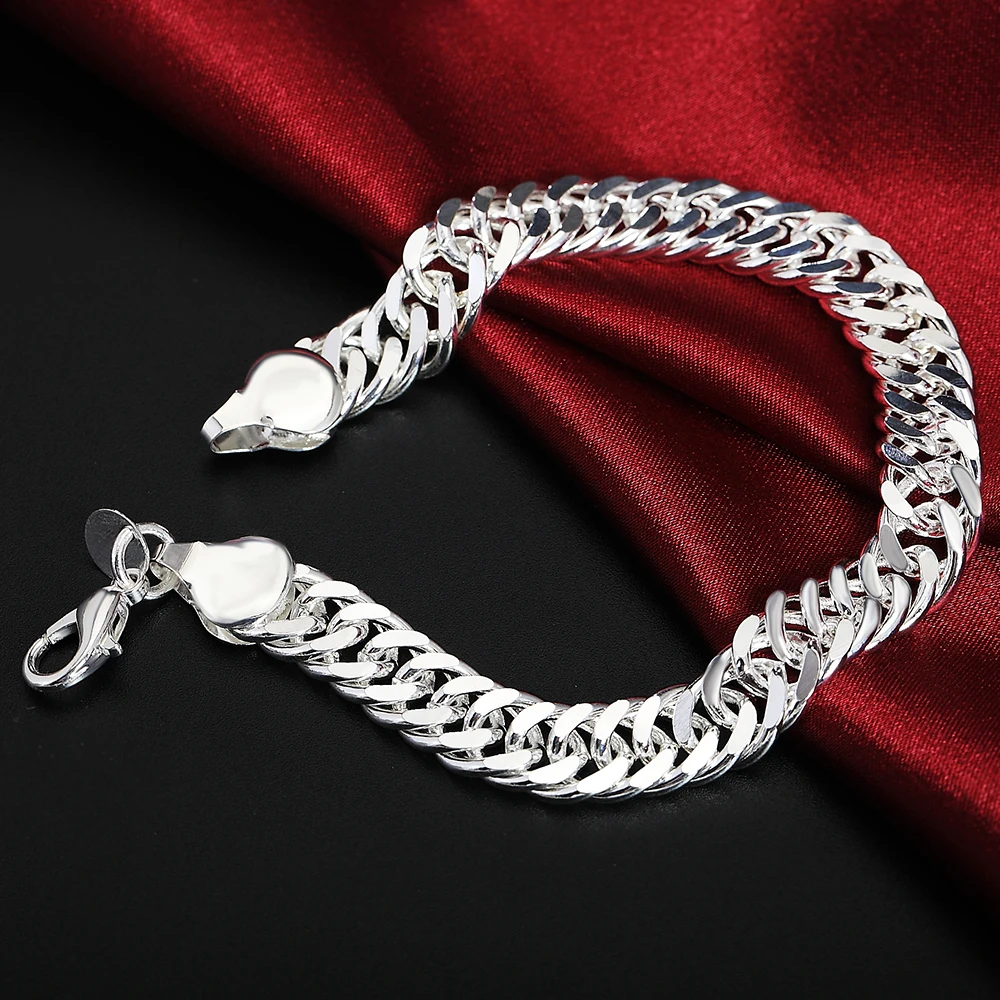 

Hot charm classic 10MM Whip chain 925 sterling silver Bracelet for woman man Wedding party Christmas Gifts fashion Jewelry