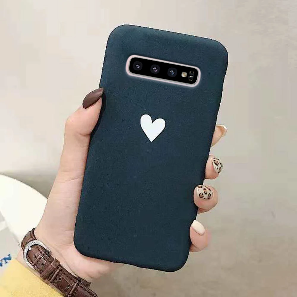 LAPOPNUT Cute Matter Love Heart Pattern Ultra Slim Couple Case for Samsung Galaxy S9 S10 S8 Plus S7 Edge Note8 Note9 TPU Cover |