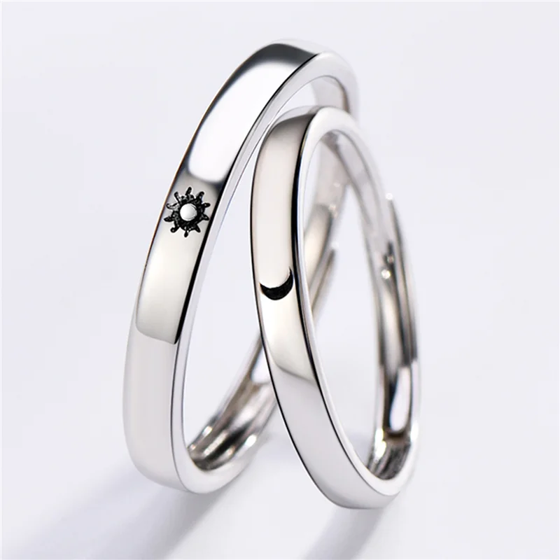 

Moon and star couple ring Japan and South Korea simple personality men and women morning and evening ring student ring