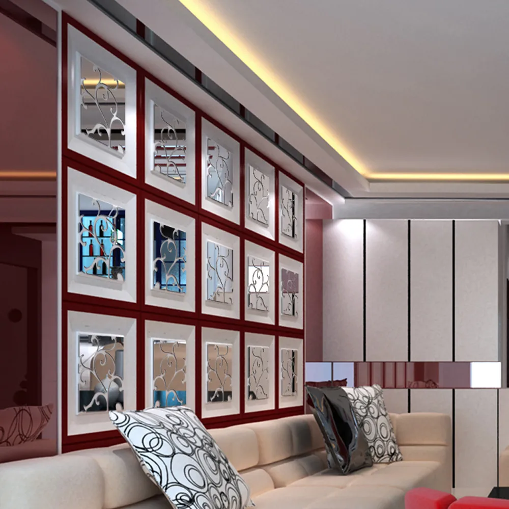 Зеркальная акриловая Наклейка на стену 25x100 см|Наклейки стену| |