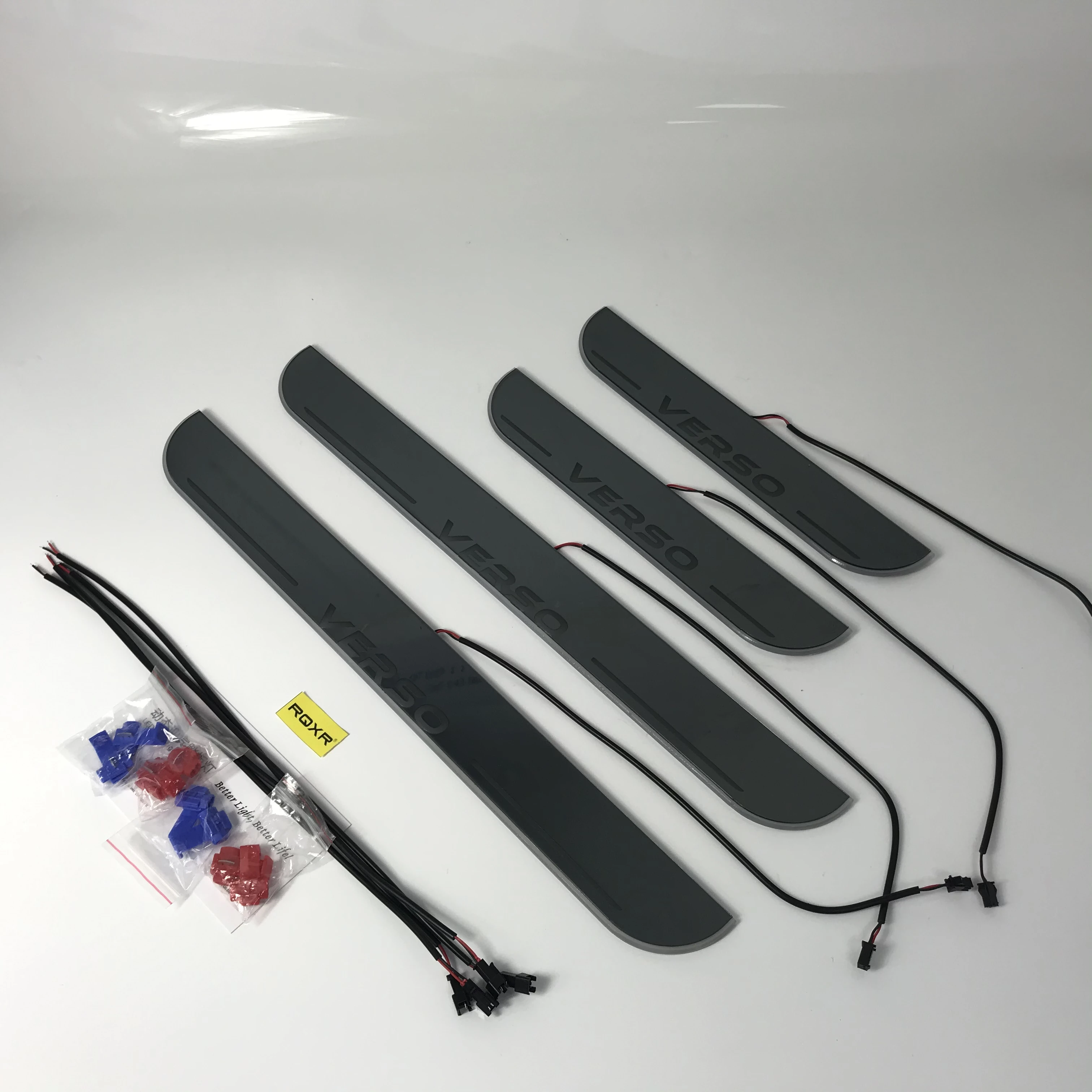 

RQXR led moving door scuff for Toyota corolla verso dynamic door sill plate flat lining overlay flow/fixed light