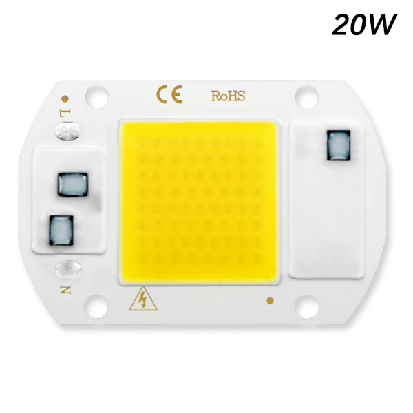 COB 20w COB светодиодный чип 220 В, 50 Вт, 20 Вт, 30 Вт, 10 Вт, 3 Вт, 5 Вт, 7 Вт, 9 Вт, без необходимости драйвера, COB чип, светодиодный светильник, умная IC DIY для прожектора - Испускаемый цвет: COB 20w