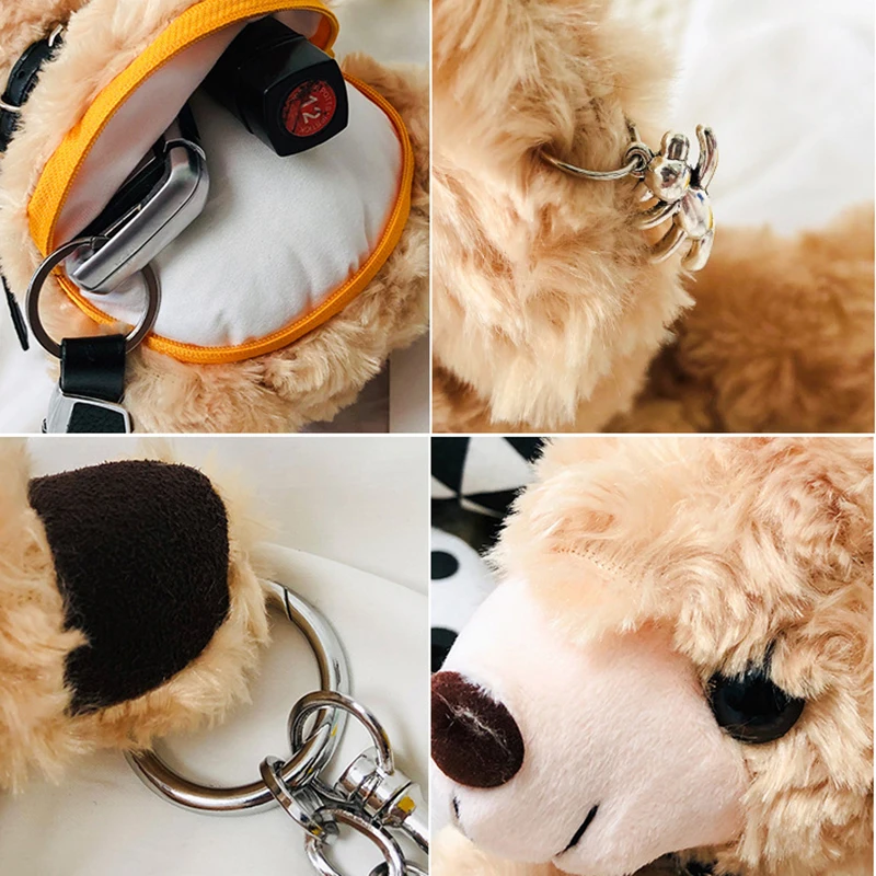 Cute Shoulder Female Bag Womens Handbags Winter Plush Bear Messenger Ladies Clutch Hand Crossbody Bags for Women Handbag | Багаж и сумки
