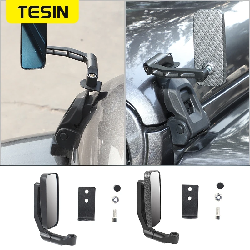 

TESIN Hood Latch Catches Blind Spot Mirror Reversing Mirror for Jeep Wrangler JL Gladiator JT 2018-2021 Carbon Car Accessories