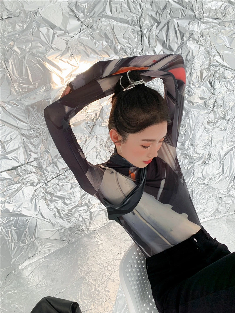 

Top Turtleneck 2021 Spring and Autumn New Arrivals Purple Top Women's Long Sleeve Casual Shirt Fashion