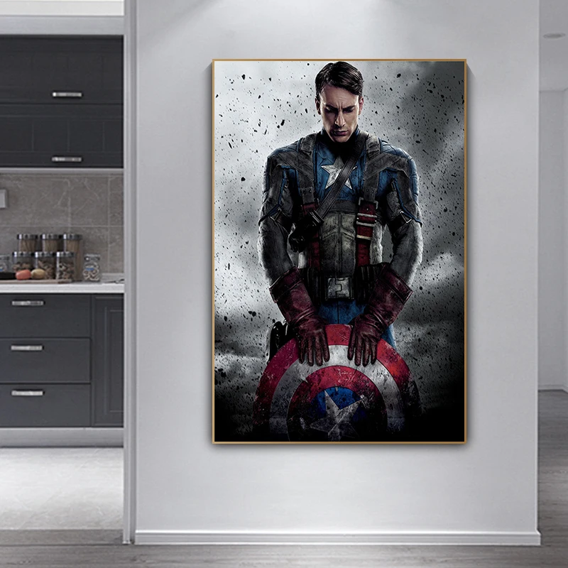 

Marvel Avengers Captain America Poster Superhero Movie Canvas Print Painting Modern Mural Picture Home Decor NO FRAME