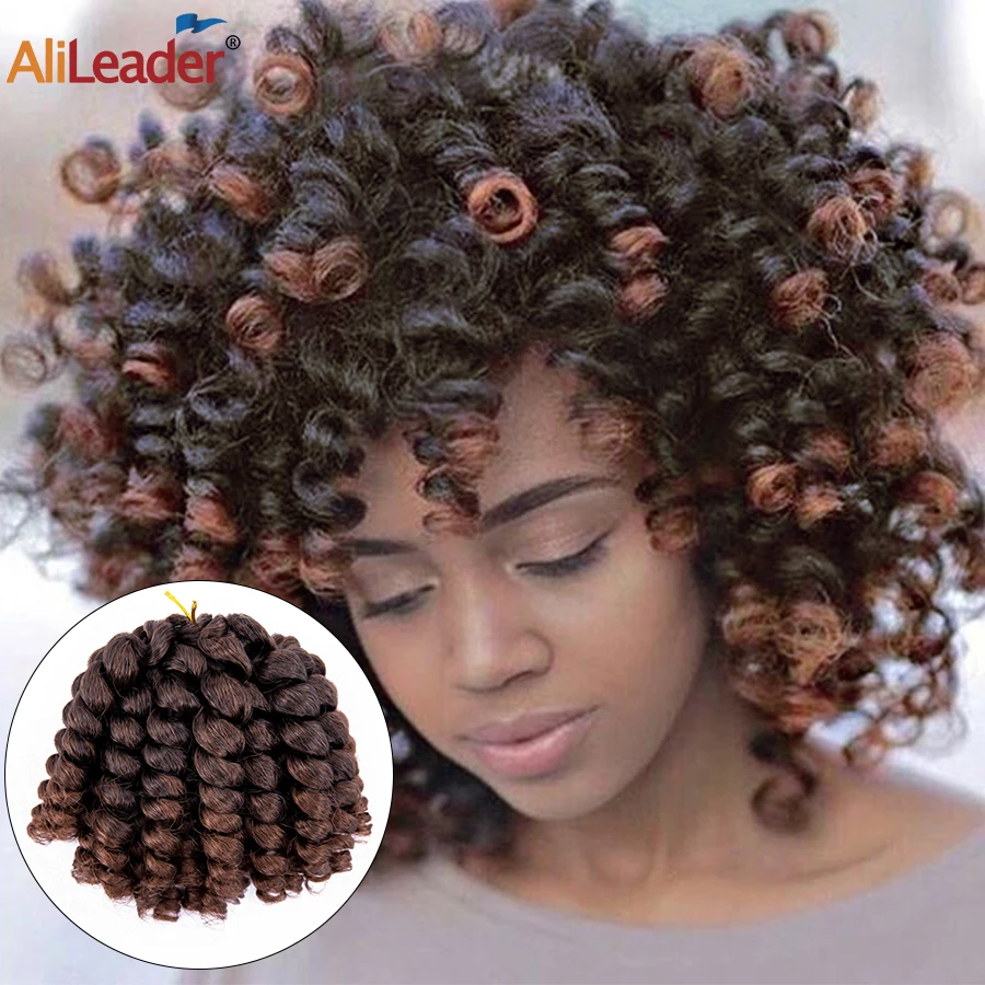 

Alileader 14 CM Short Synthetic Braiding Hair Jamaican Bounce Crochet Hair For Braids Jumpy Wand Curly Hair Extensions