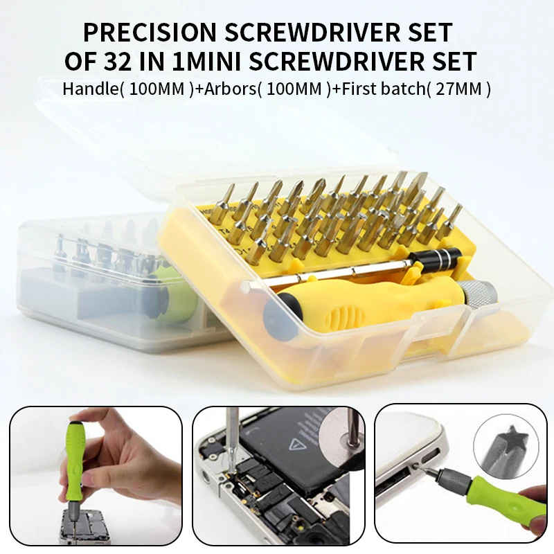 Набор прецизионных мини отверток 32 в 1 набор магнитных насадок для ремонта