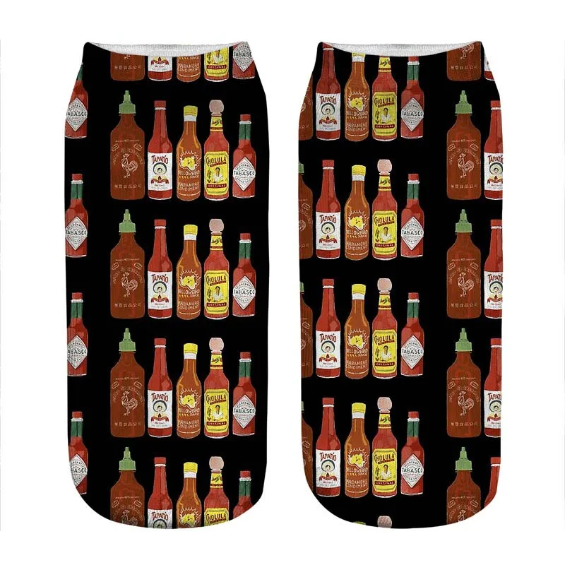 Женские носки 2021 кавайные липкие капельные черные с принтом женские Веселые