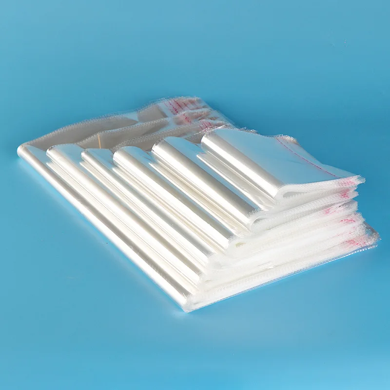 100 шт. многоразовые целлофановые полиэтиленовые пакеты прозрачное самоклеящееся