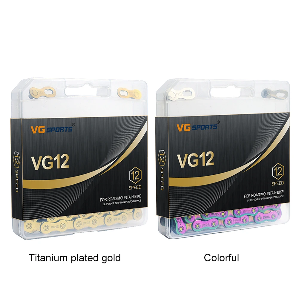 

VG Sports Bicycle Chain Steel 126 Links 12 Speed MTB Road Bike Half Hollow Chain Cycling Equipment Accessories