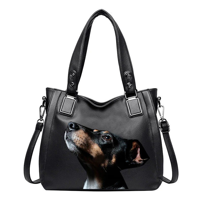 

Women Luxury Bag Casual Totebag Female Fashion Designer Handbags High Quality PU Leather Lady Shoulder Bags Dog Picture HBDOG009