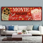 Винтажные знак кинотеатр постеры, Настенная картина для кинотеатра, Картина на холсте в стиле ретро, декор для домашнего кинотеатра, гостиной, дома