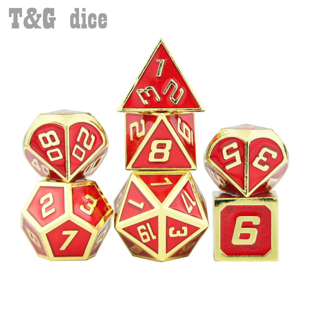 Металлические Блестящие игральные кости высшего качества набор из 25 стилей + 1