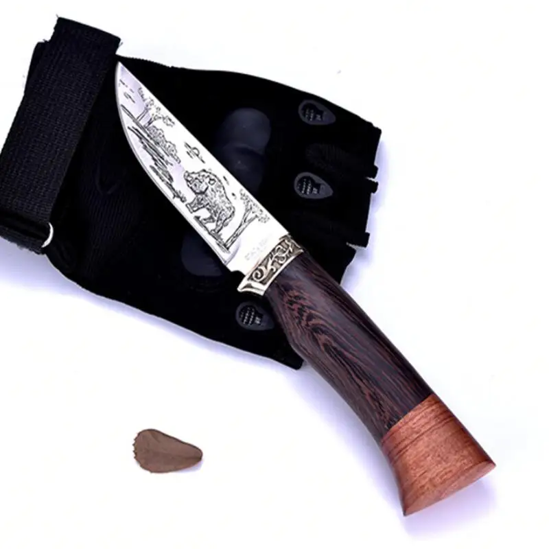 Нож с фиксированным лезвием 9 06 дюйма тактическая деревянная ручка маленький