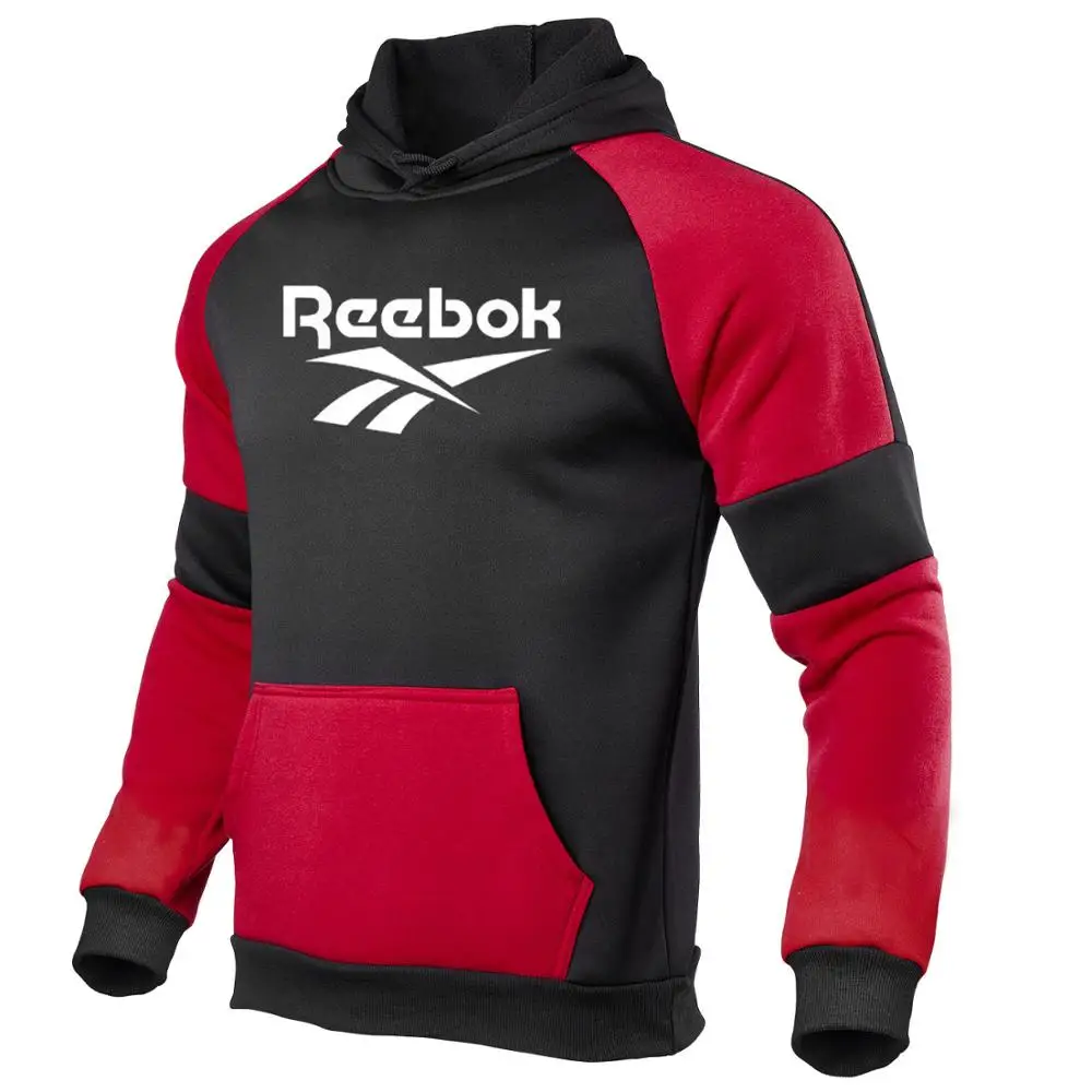 Casual Men Patchwork Hoodies Fashion Hooded Sweatshirt Coat Male Winter Spring Black Red Streetwear Tracksuit Man Hoody Pullover | Мужская