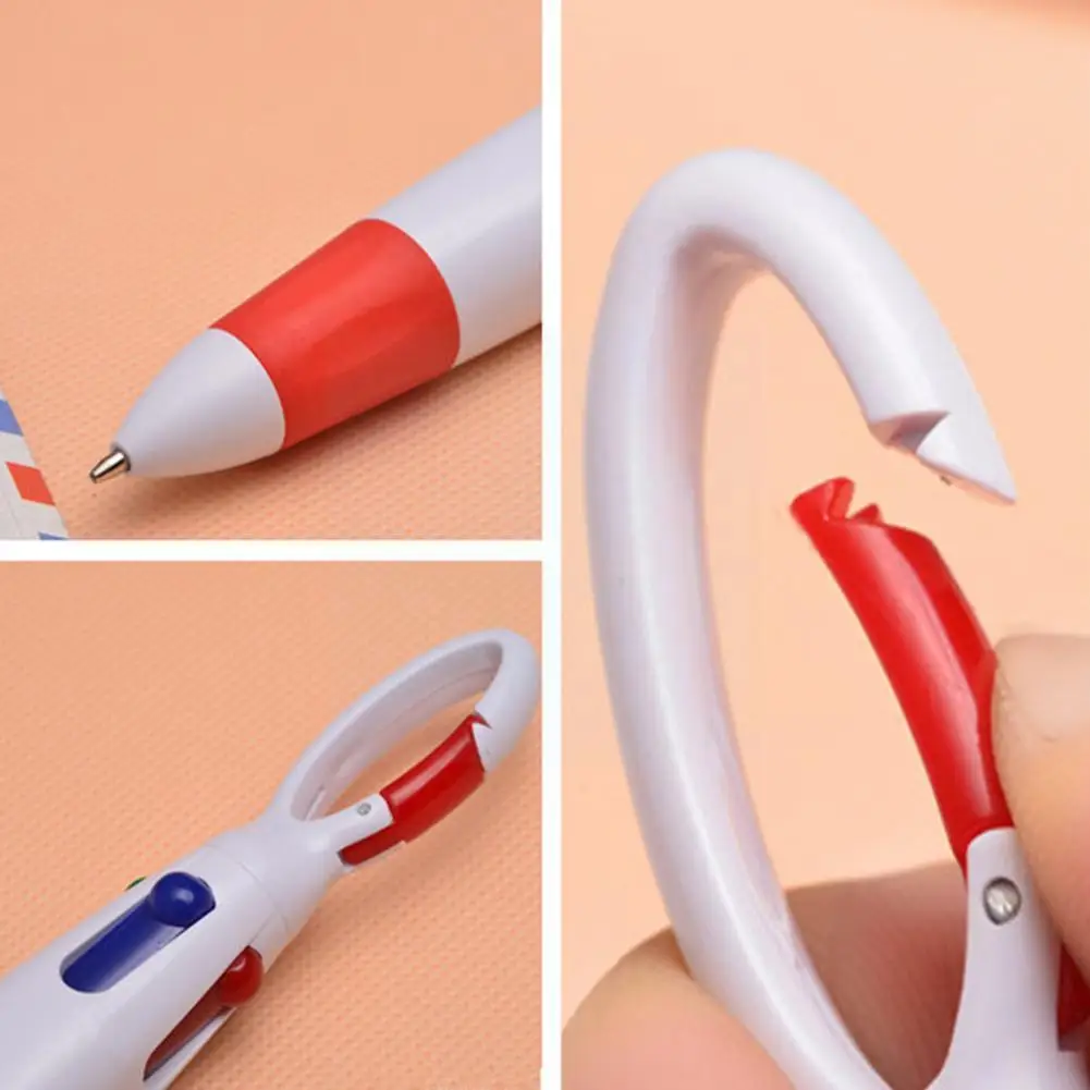 

1PC Press The Carabiner Ballpoint Pen Cartoon Keychain Supplies Stationery Students Signature Pen Office Pen C2P0