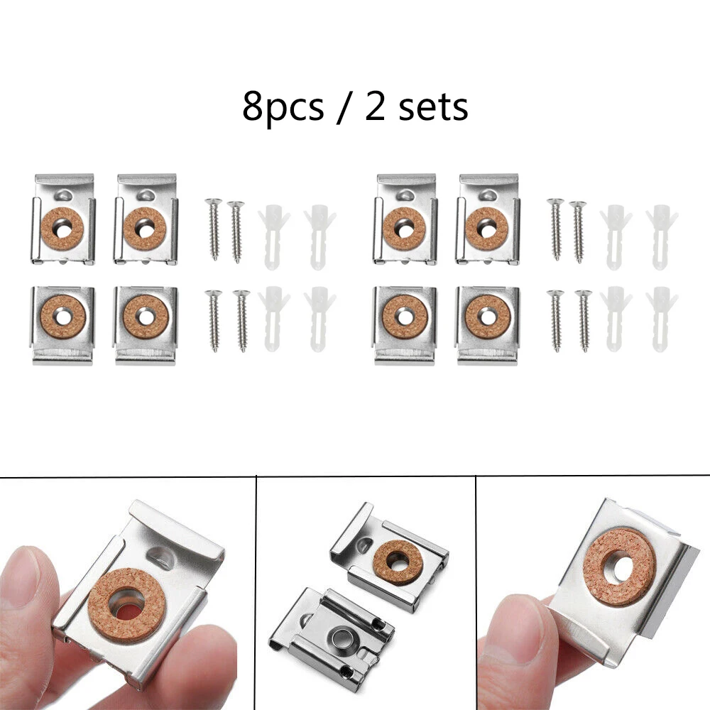 8 шт. Квадратные Зеркальные зажимы для ванной комнаты|Крепления| |