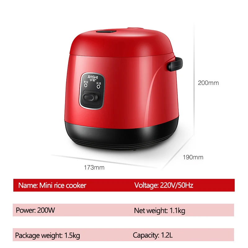 

220V Mini Rice Cooker Food Steamer Multifunction Meal Cooking Pot Heating Lunch Box Stew Soup Porridge Kitchen Appliance 200W