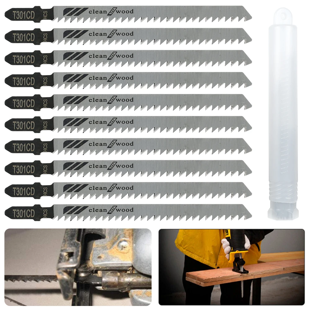 

10pcs/set HCS Jig Saw Blades for Fast Cutting Straight Cutting Teeth Length Jigsaw Blade Saw Blade