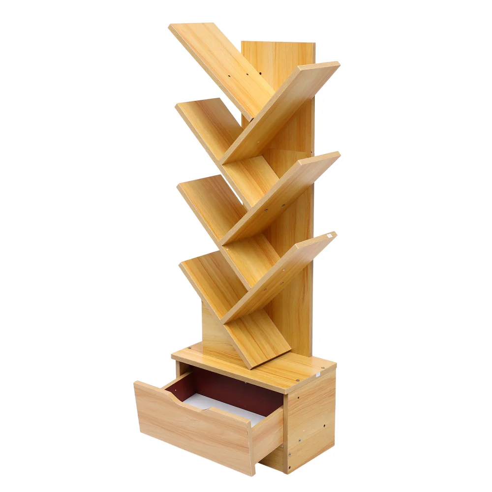 

1Pc Floor Bookshelf Book Organizer Simple Tree-shaped Bookcase Office Supplies