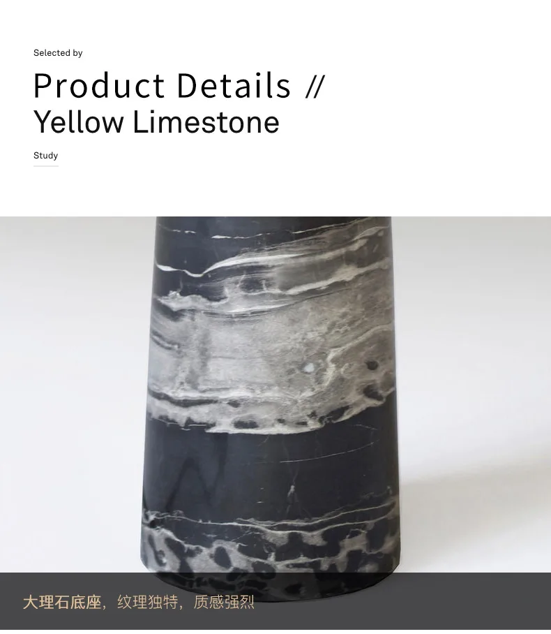 

Postmodern light luxury table lamp Nordic marble bedroom bedside lamp glass art warm living room study decorative lamp