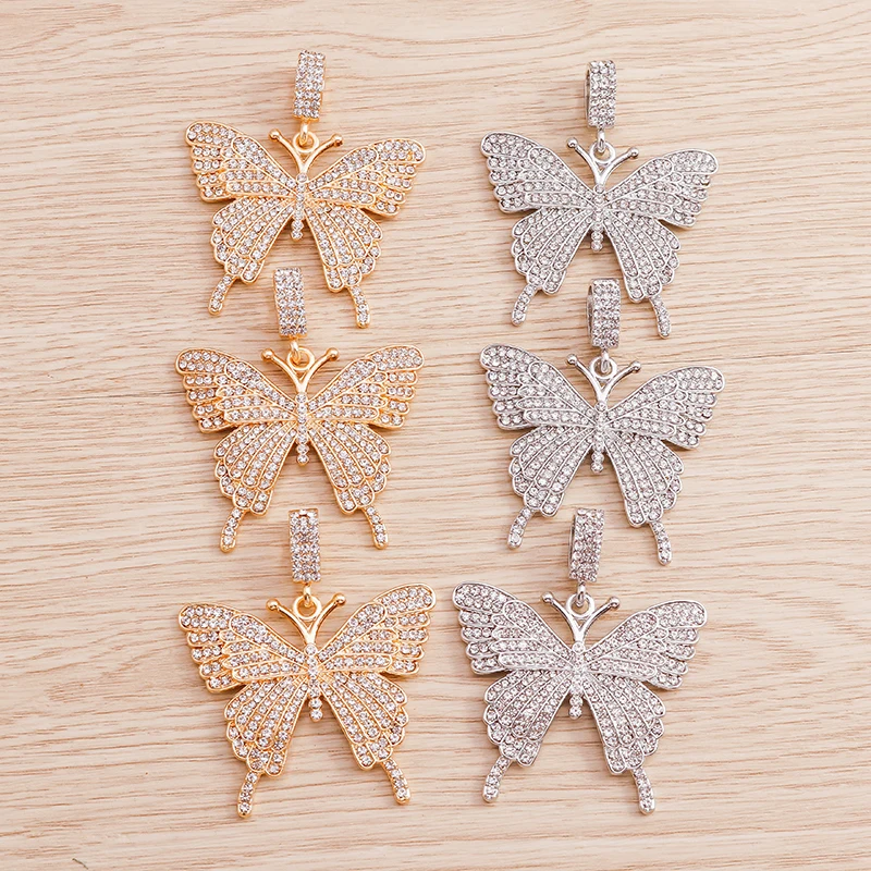 

2pcs 48*56mm Large Crystal Butterfly Charms for Women Bracelet Necklace DIY Pendants Charms Handmade Jewelry Findings