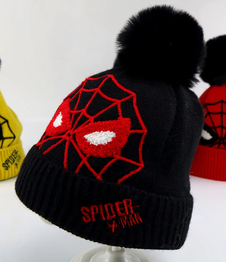 2019 новая стильная утолщенная вязаная шапка с рисунком Человека-паука зимняя