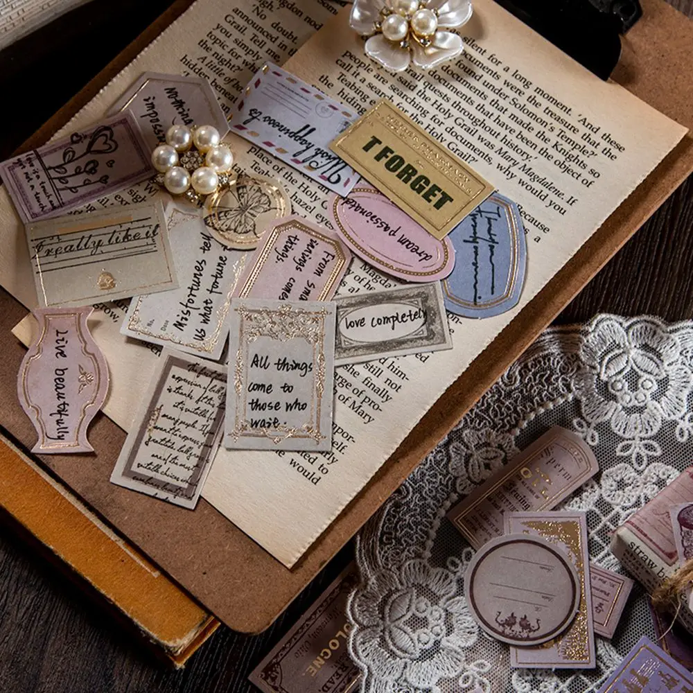 

30 Pcs Retro Label Series Sticky Notes Journaling Scrapbooking DIY Decorative Collage Background Journal Stationery Photo Album