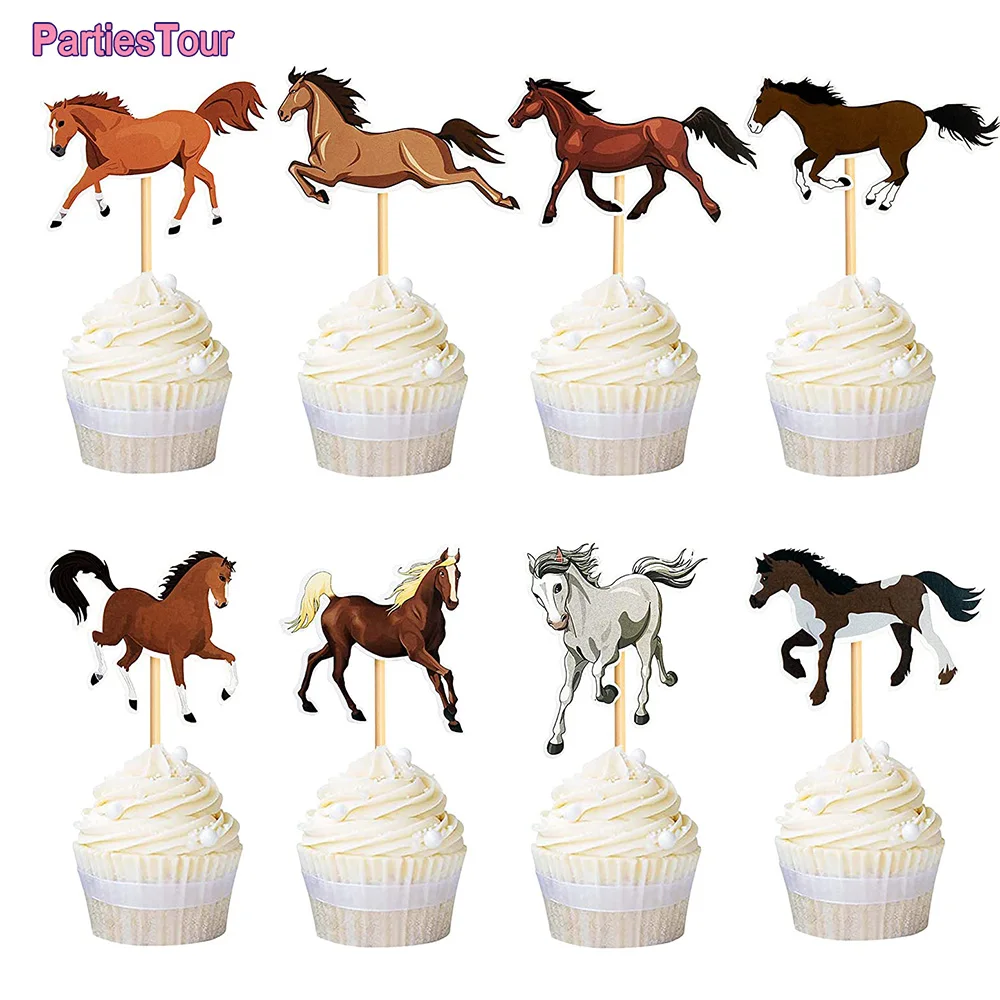 

Horse Birthday party decoration Horse racing theme CupCake Topper Horse Topper Cowboy Baby Shower Birthday horce Party decor