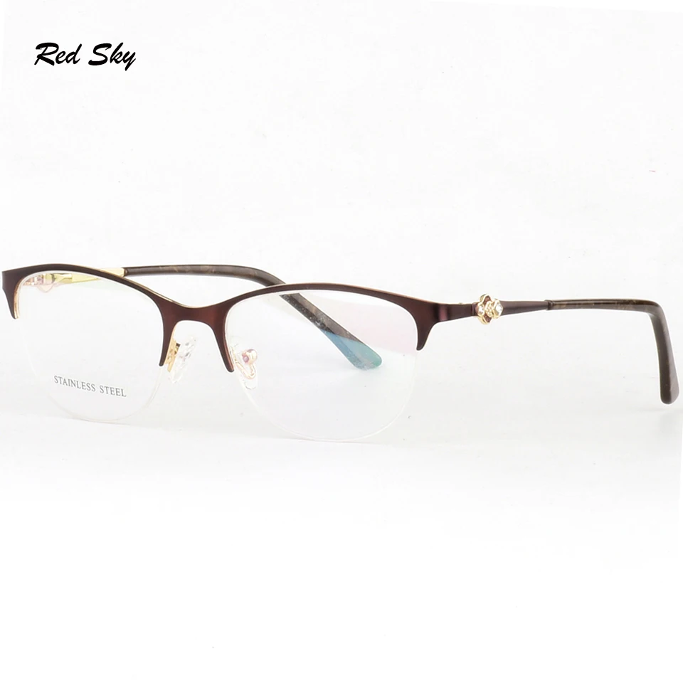 Оптические очки оправа для очков женские металлические полуоправы чтения
