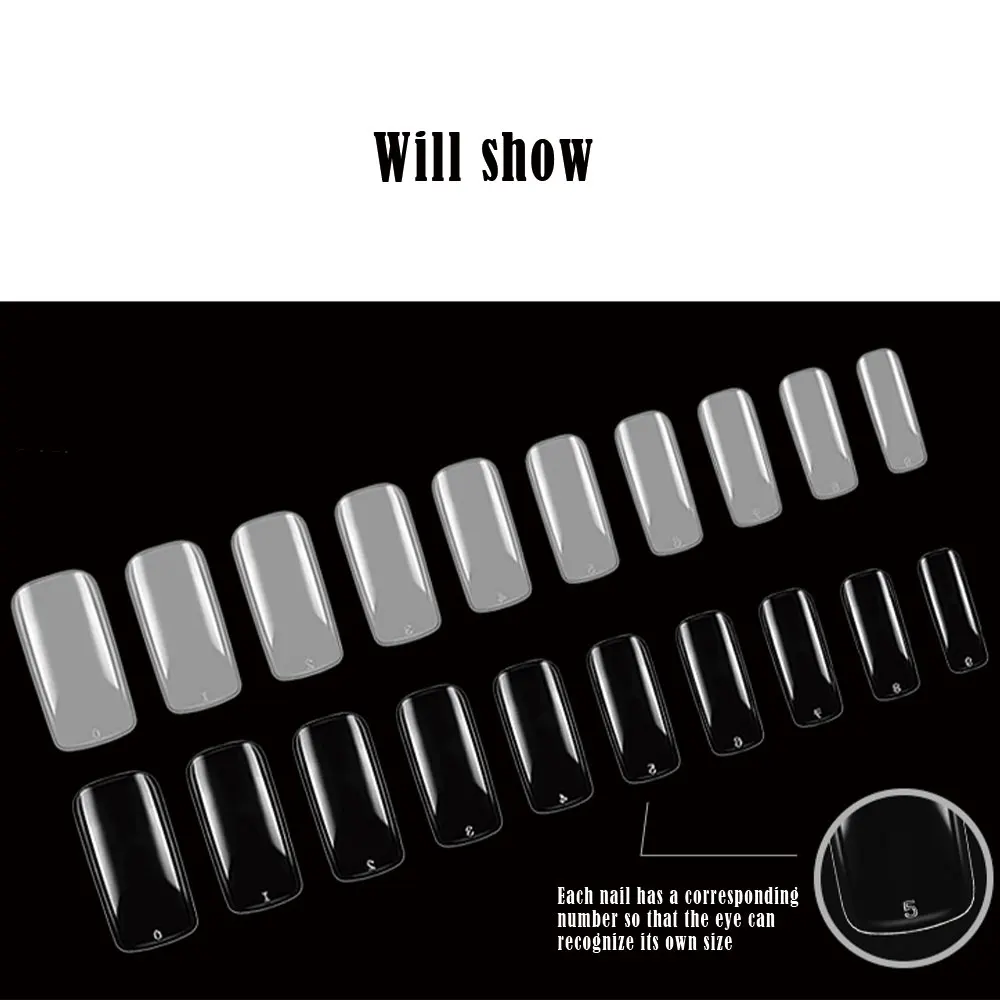 500 шт полное покрытие Искусственный акрил накладные ногти для пальцев ног советы