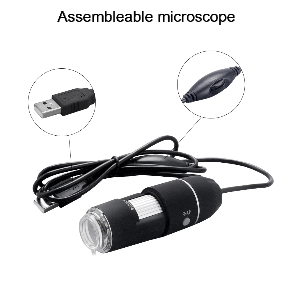 Профессиональный USB цифровой микроскоп 8 светодиодный 2MP 1600X электронный микроскоп Эндоскоп зум Камера лупа+ подъемная подставка инструменты